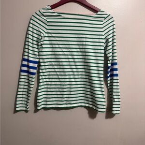 Green & Blue Stripped Long Sleeve Top x Boden /Great Condition /Women’s Size 4